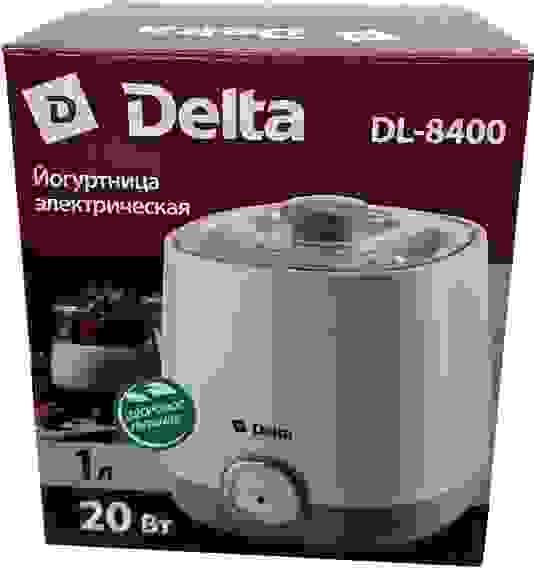 ЙОГУРТНИЦА электр. DELTA DL-8400 20Вт, объем 1л, белый с серо-зеленым/12