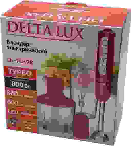 Блендер электр. с чашей DELTALUX (чаша 860мл,мер.стакан 600мл, 3 насадки,режим ТУРБО,800Вт)/1