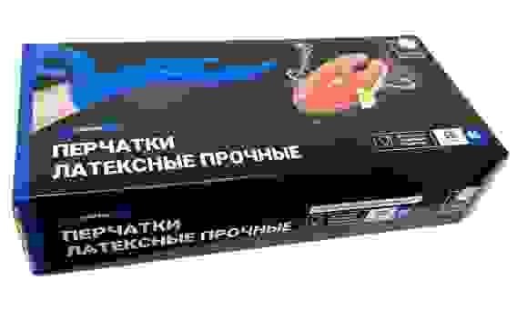 Перчатки латексные ADM HIGH-RISK М "синие" 25 пар в коробке/10
