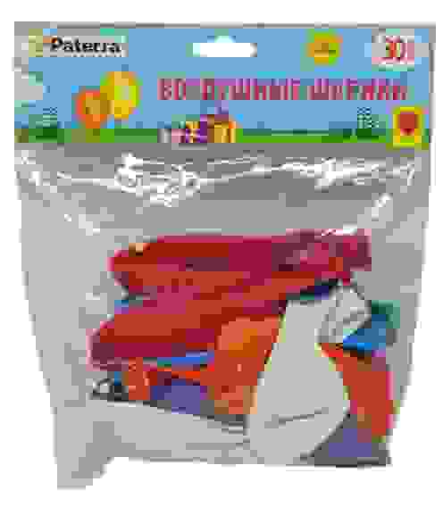 Шар воздушный 30шт, 30см, цветные, круглые, без рисунка, в пакете, ПАТЕРРА /35