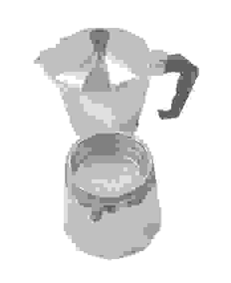 Кофеварка гейзерная WEBBER BE-0122 300мл, на 6 чашек, алюминиевый, клапан пара, терморучка/36