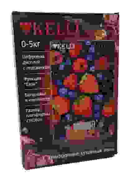 Весы электрон. кухонные KELLI KL-1533(до 5кг дисплей,стекл платформа,автовыкл,батар в компл)/12