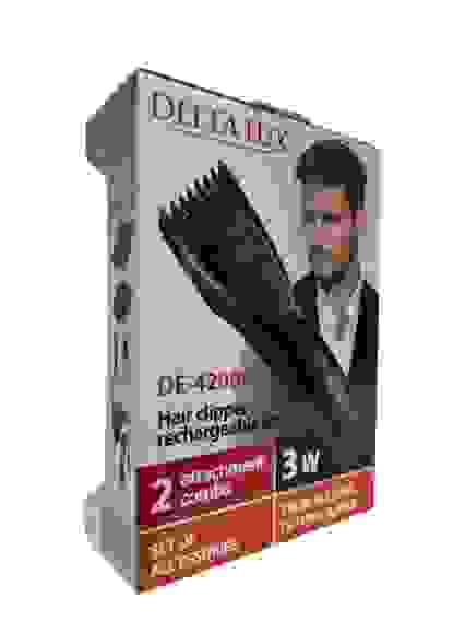 Машинка д/стрижки волос DELTA LUX DE-4200A (аккум,плавная регул-ка длины 0,8-19,5мм,2насадки,3Вт)/24
