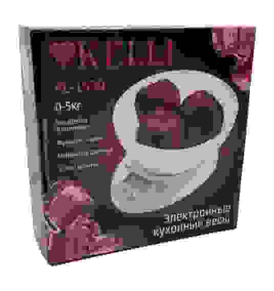 Весы электрон. кухонные с чашей KELLI KL-1530 (до 5кг, дисплей, автовыкл, батар в компл)/12