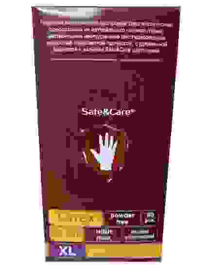 Перчатки латексные SAFE&amp;CARE XL "синие" 25 пар в коробке/10