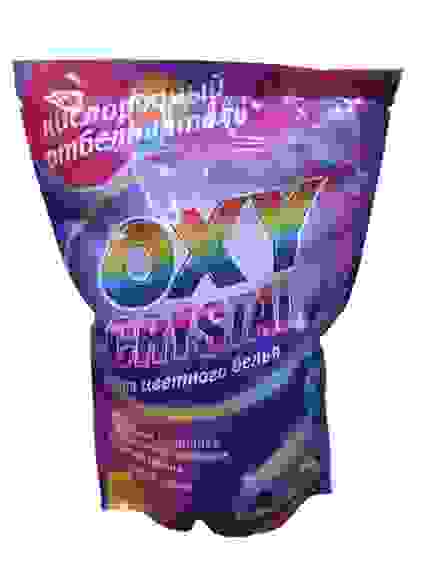 Селена Кислородный отбеливатель-пятновыводитель OXY CRYSTAL 600г д/ЦВЕТНОГО белья, пакет/16