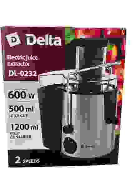 Соковыжималка элект DELTA DL-0232: 2 корости,емкость д/сока 500мл,фильтр,ножи,600Вт/6