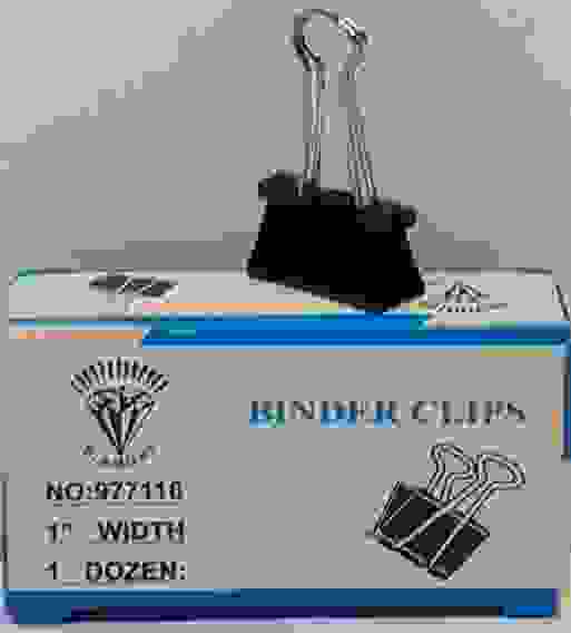 Зажимы черные BINDER CLIPS 1-1/4"(32mm) 12шт