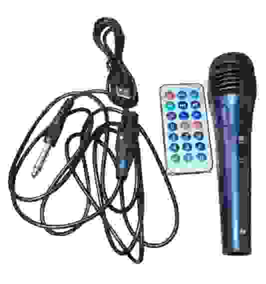 Колонка музык. портатив. с микрофоном PK-11 8" (FM,USB,Bluetooth,AUX,пульт,LED подсветка)