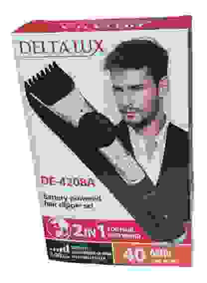 Машинка д/стрижки волос и бороды DELTA LUX DE-4208A 2в1 (аккум,плав.регул.длины волос,2 насадки,2Вт)