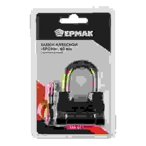 Замок навесной бронь ЕРМАК 60мм с короткой дужкой 468-011 /60