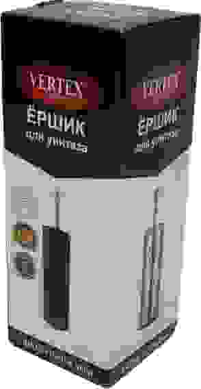 Ершик д/туалета Vertex-Nyo с подставкой и закр.колбой нерж. ЧЕРНЫЙ/6