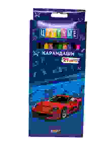 Карандаши цветн 24цв. СПОРТКАР (КЦ-2637) гриф.d=2,8мм,в к/к /12/144