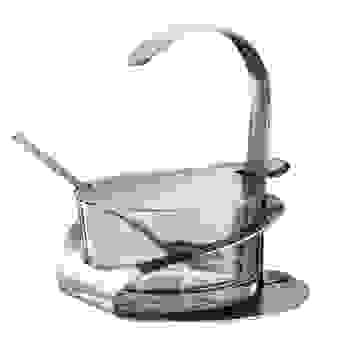 Сахарница стекл. WEBBER 250мл корпус, крышка, ложка из нерж. стали/1