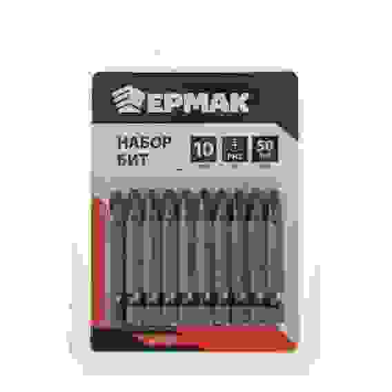 Биты (насадки) д/шуруповерта Ермак 10шт, PH2, 50мм, сталь/1