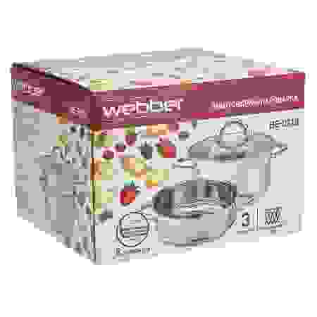 Мантоварка-пароварка из нерж. стали WEBBER BE-0210 5л, 2 уровня, толщ. 0,5мм, д/всех плит/8
