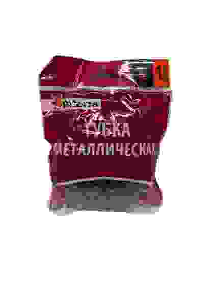 Мочалка ПАТЕРРА д/пос металл оцикованная ПЛЕТЕНКА 1шт (40гр) в упак. /100