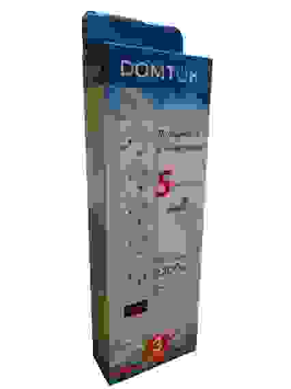 Удлинитель Сетевой фильтр DOMTOK 3 метра, 5 розеток, с/з, ПВС 3х1мм, 10А, 2,2кВт, выкл с инд/1