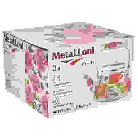 Чайник эмаль со свистком MetaLLoni 3л, высокопроч. покрытие, ненагрев. ручка, д/всех плит/1