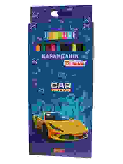 Карандаши цветн 12цв. СУПЕРКАР (КЦ-2620) гриф.d=2,8мм,в к/к, /24/240