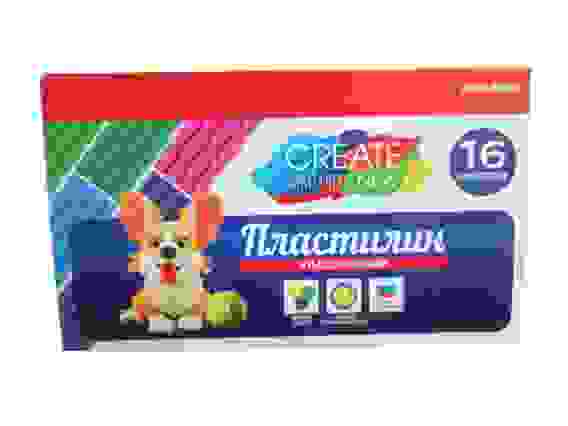 Пластилин классический, 16 цветов (ПЛ-0126), 320г./10