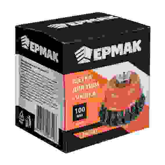 Щетка для УШМ металл.ЕРМАК 100мм/М14 крученая (чашка)/1