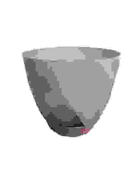 Горшок кашпо для цветов 3л АЛМАЗ, поддон с прикорневым поливом (цвет серый) НАМУС /30