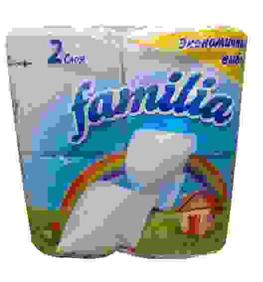 Бумага туалетная FAMILIA РАДУГА 2-х слойная 4шт в ассорт-те/16