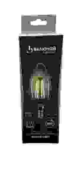 Лампа светодиодная 8W E14 свеча FLM 4000K 220V филамент прозр. (PREMIUM FLM-C35-8W-E14) Включай/10