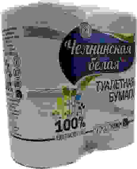 Бумага Туалетная "Челнинская Белая" 2-х слойная 4шт Белая (Н.Челны) /12