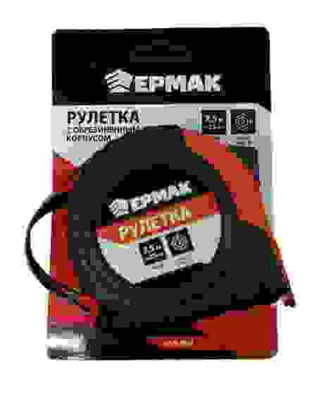 Рулетка-метр ЕРМАК 7.5 м обрезиненный корпус (25мм)
