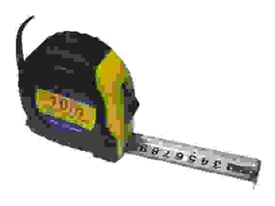 Рулетка-метр NEW Measuring Tape 10м 33мм,обрезиненный корпус, 1 фиксатор, лямка,фикс. на пояс/12