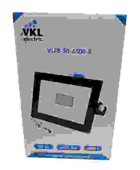 Прожектор LED 50W VLF8-50-6500-В 6500K 6000Лм 220V IP65 черный VKL ekectric